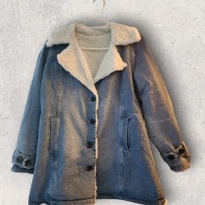 Sherpa lines denim jacket